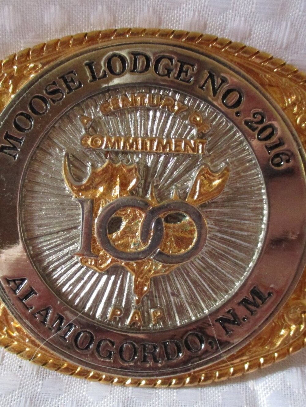 Vtg 1988 Lone Star Buckles Limited Edition Moose Lodge Alamogordo NM Belt Buckle